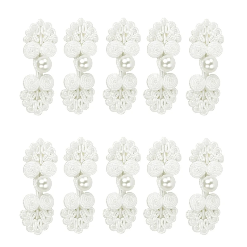 SZL 10 шт. китайский узел лягушки пуговицы Cheongsam жемчужные застежка пряжки