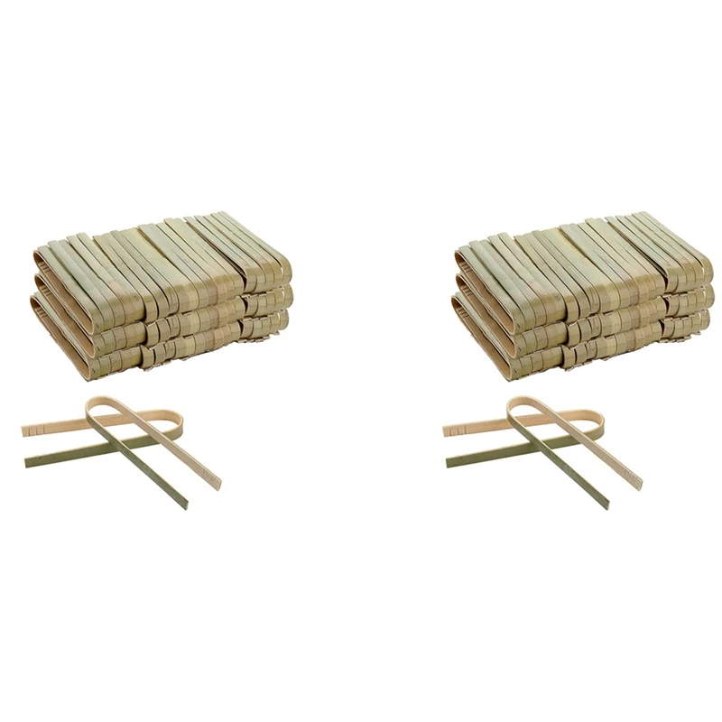 

240 Pack Mini Bamboo Tongs, 4 Inch Disposable Tongs, Eco-Friendly Mini Disposable Bamboo Utensils Toast Tongs