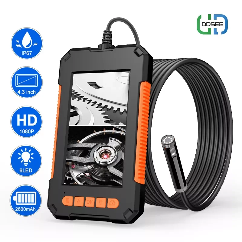 

Endoscope for cars Camera with 4.3 "Screen Inspection wireless camera for Sewer 1080P endoscope IP68 Waterproof Video recor