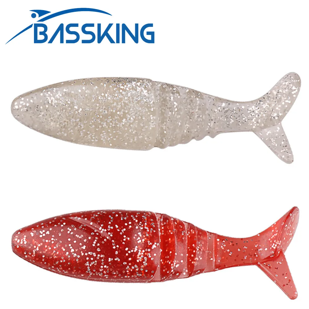 BASSKING 4pcs/Lot Soft Lures 75mm 7.3g Jigging Wobblers Fishing Lure Fish Tackle Bass Pike Isca Aritificial Silicone Bait Gear