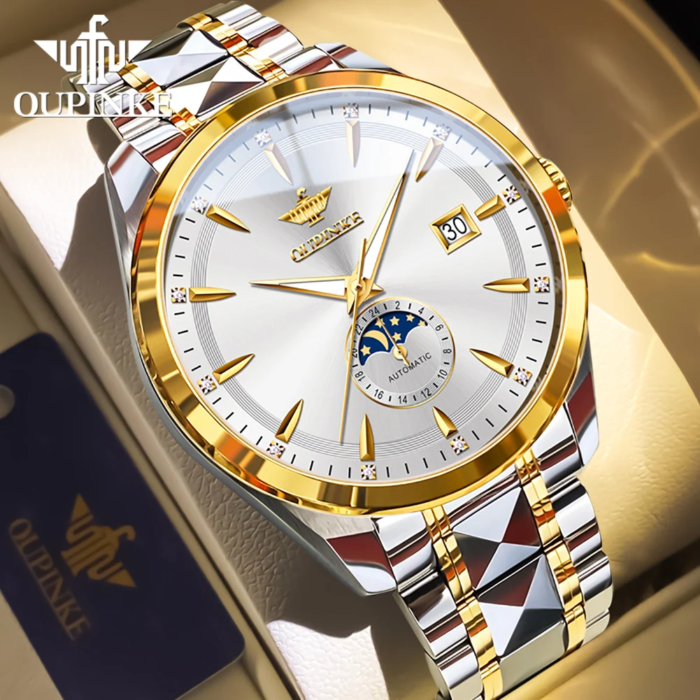 Механические часы OUPINKE 3292 Moon Phase для мужчин
