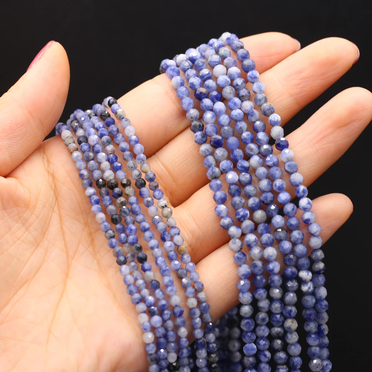 

3/4mm Natural Stone Faceted Beads Small Round Scattered Bead for Tribal Jewelry Making Diy Women Bracelet Necklace Accessories