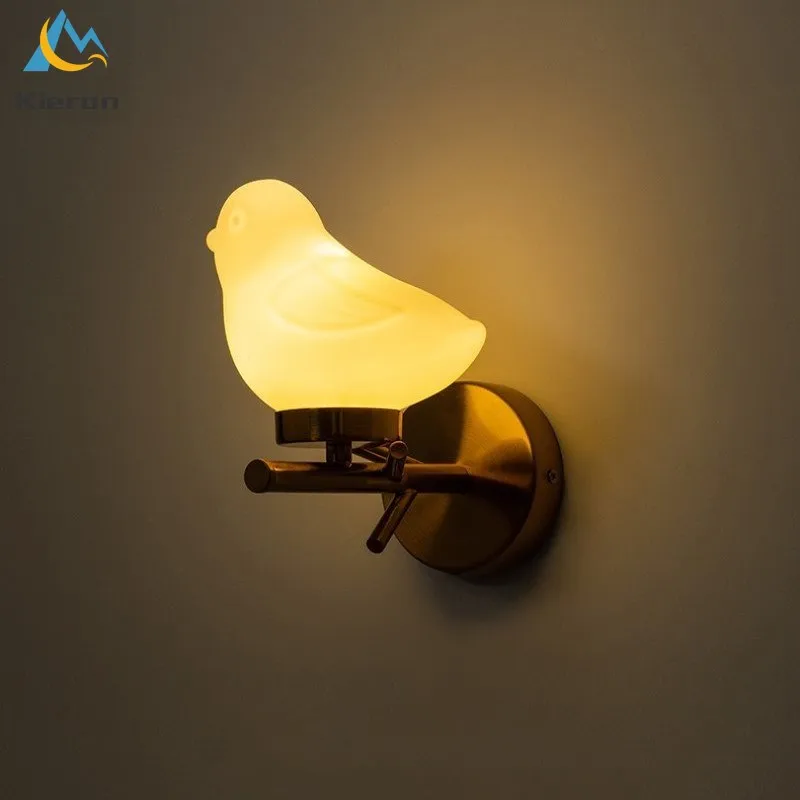 

Настенная лампа в скандинавском стиле с рисунком птицы