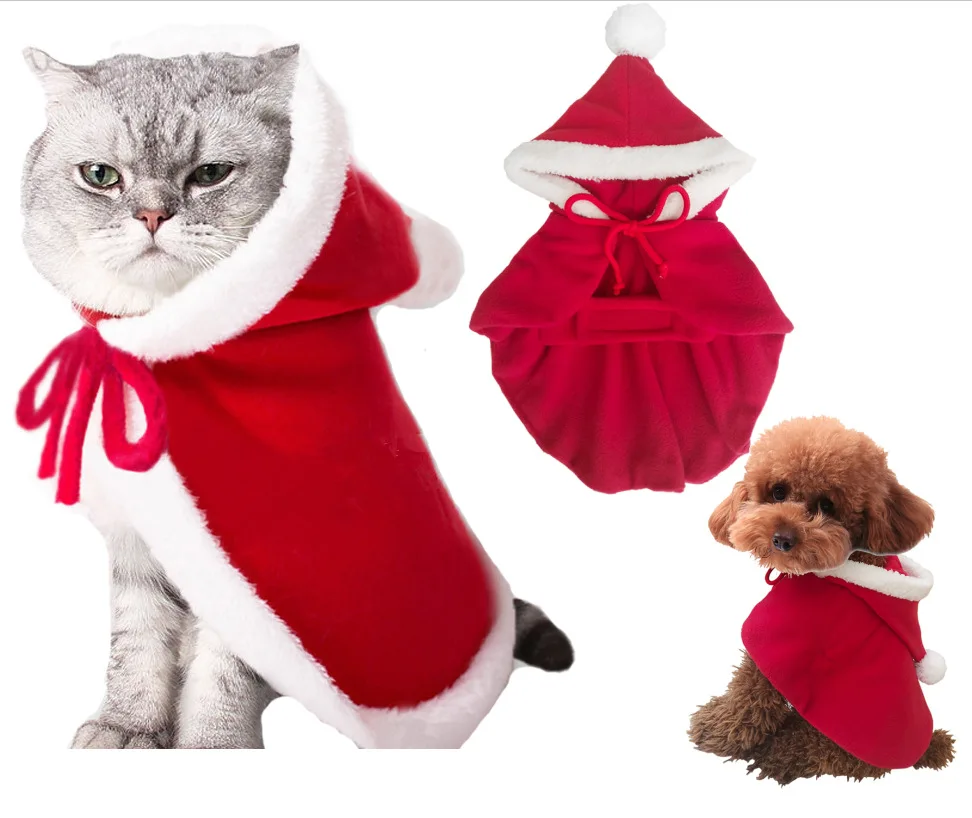 

Pet Christmas Clothes Autumn And Winter New Cat Cloak Blanket Christmas Hat Holiday Dog Christmas Shawl