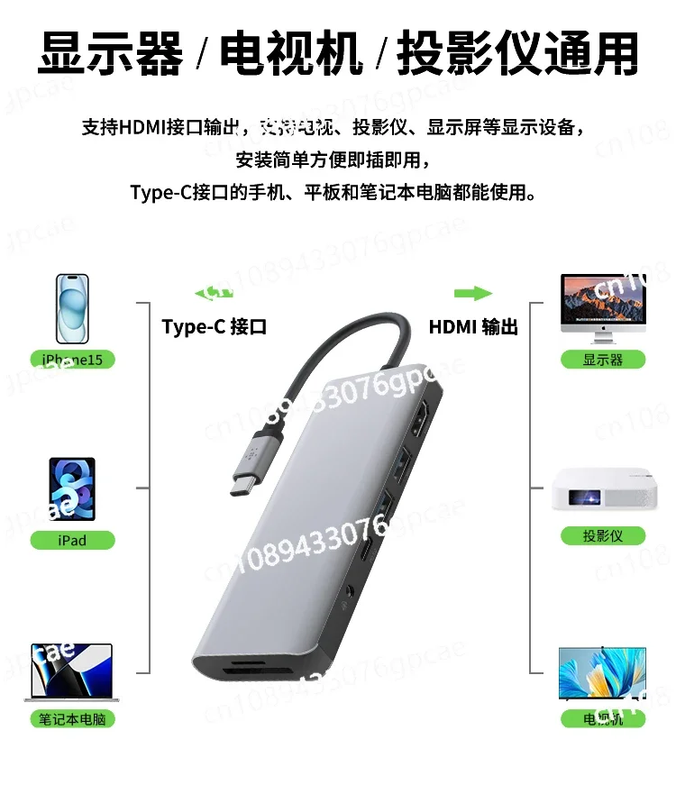 Док-станция HDMI для ноутбука сетевой адаптер проекции экрана USB-адаптер сетевого