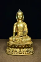 11 tibetan temple collection old bronze gilt shakyamuni lotus platform worship buddha town house exorcism