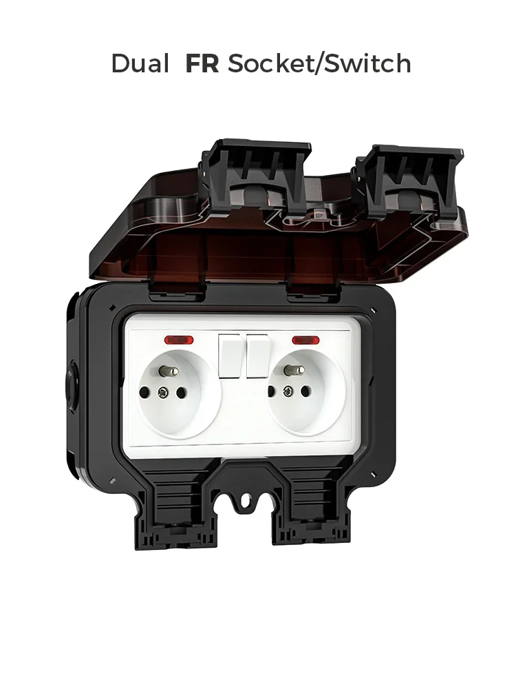 

AVOIR Водонепроницаемая двойная розетка черная 16А