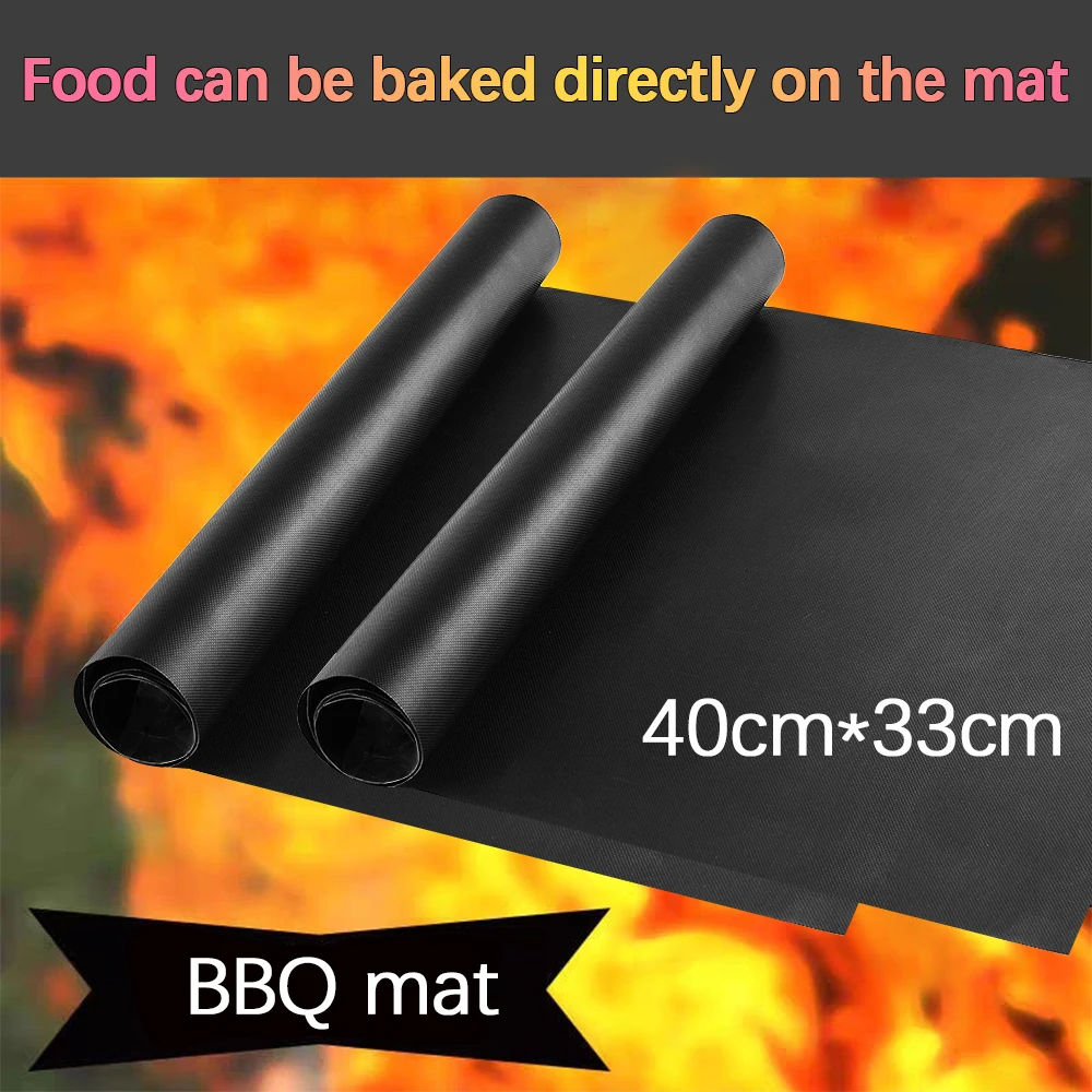 

Non-stick BBQ Grill Mat 40*30cm Cooking Heat Resistance Grilling Sheet Reusable Baking Mat Outdoor Easily Cleaned Kitchen Tools
