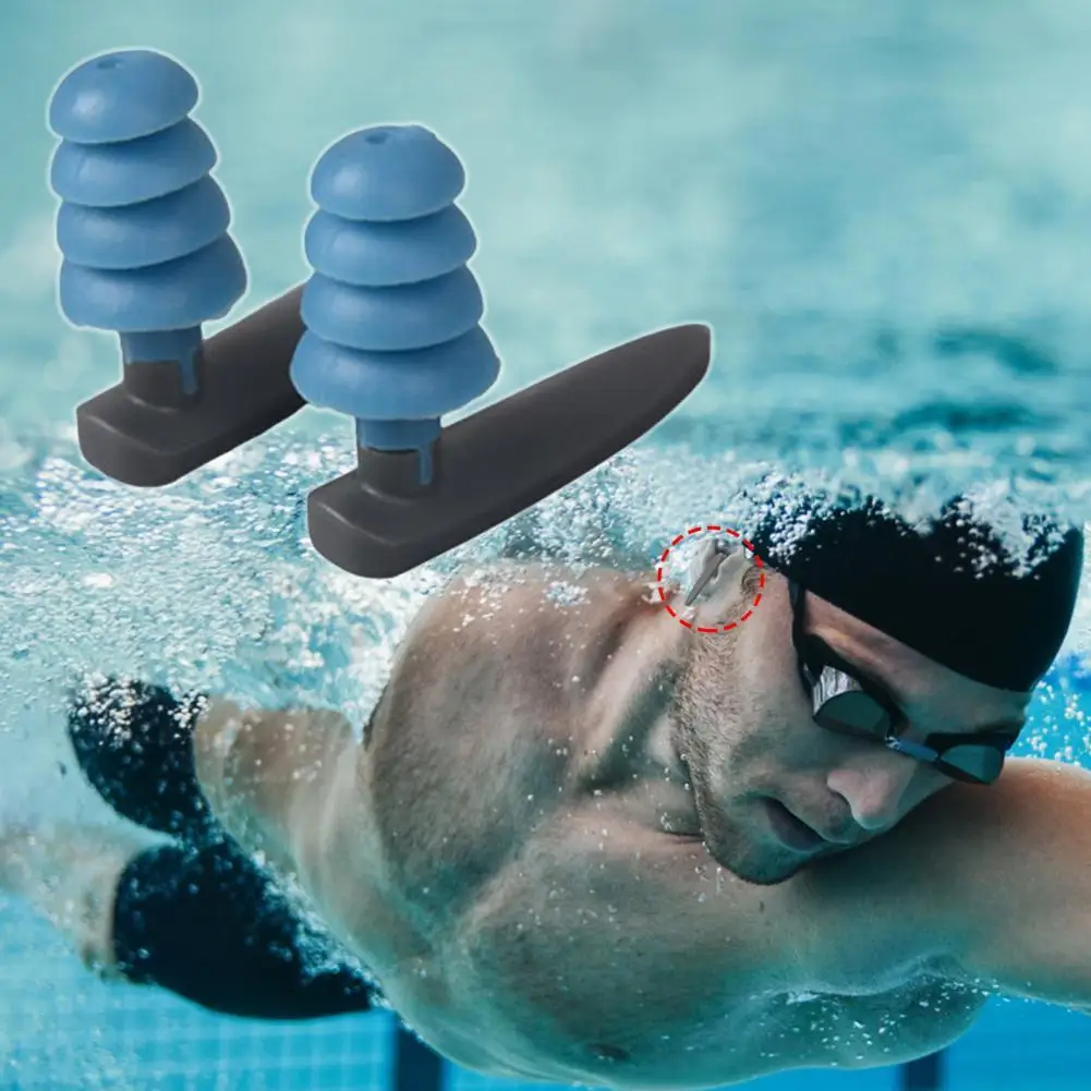 

Ergonomic 1 Pair Useful Anti-deformation Swimming Earplug PP Surfing Earplug Reusable for Swimming