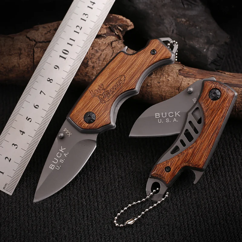 

edc mini Knives Folding Tactical Knife Steel Wood Combat Portable Pocket Titanium Knives Utility Survival Hunting Rescue Tool