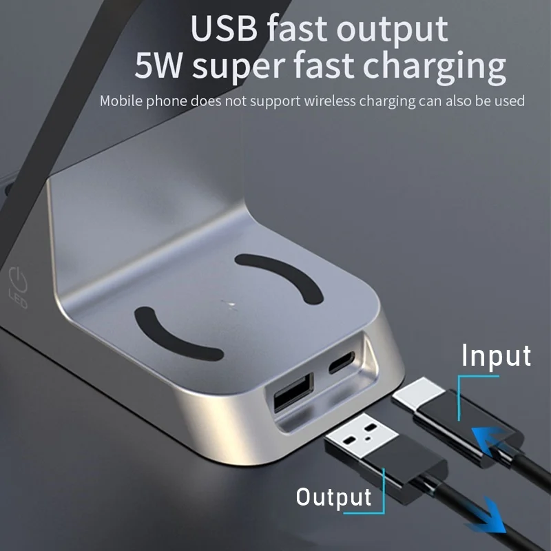 6in1 alarm clock wireless charger stand for airpods pro apple watch 15w fast charging station for iphone xr xs 11 12 13 pro max free global shipping