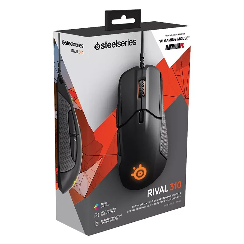 

Новинка, игровая мышь Rival 310 12000 CPI TrueMove3 оптическая сенсорная Мыш, сдвоенные пуговицы, RGB подсветка, мышь, планшет, мини-ПК k