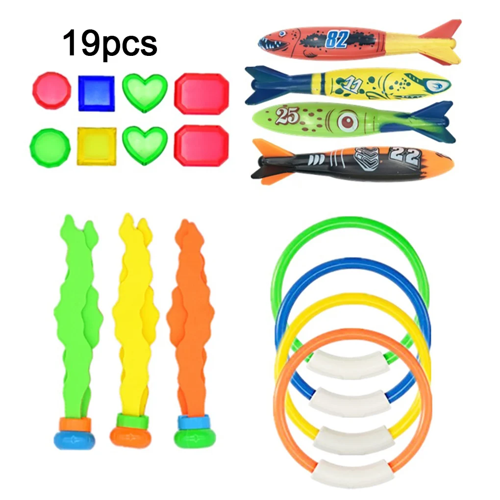 

19 Pieces Swimming Pool Toys Waterproof with Torpedo Snorkeling Accessory