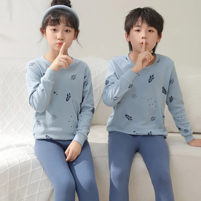 

Boys Pajamas Pyjama Kids Pajama Sets Toddler Girls Cartoon Sleepwear Children 100% Cotton Nightwear Long Sleeve Winter Pjs