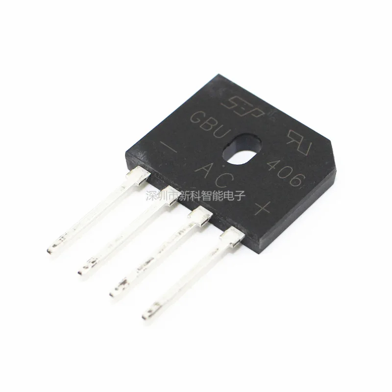 

New original GBU406 4A 600V flat bridge rectifier bridge stack glass passivation rectifier