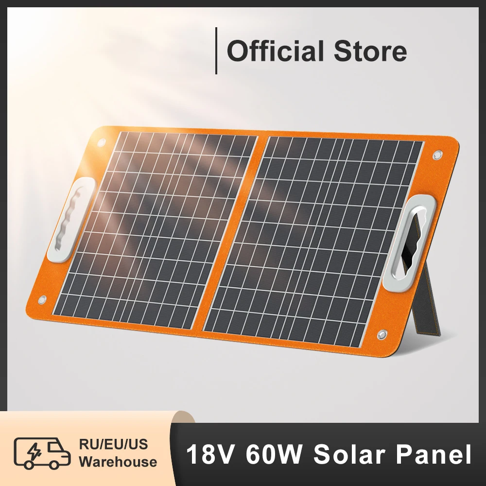 

18V 60W Foldable Solar Panel Portable Solar Charger with DC Output USB-C QC3.0 for Phones Tablets Camping RV Trip