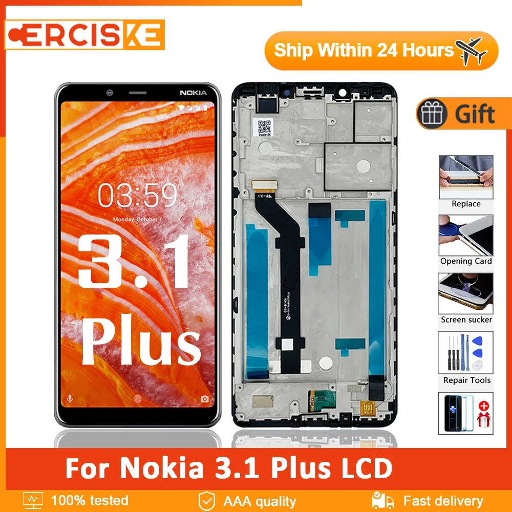 6 0 &quotОригинальный ЖК-дисплей для Nokia 3 1 Plus сенсорный экран дигитайзер в сборе +