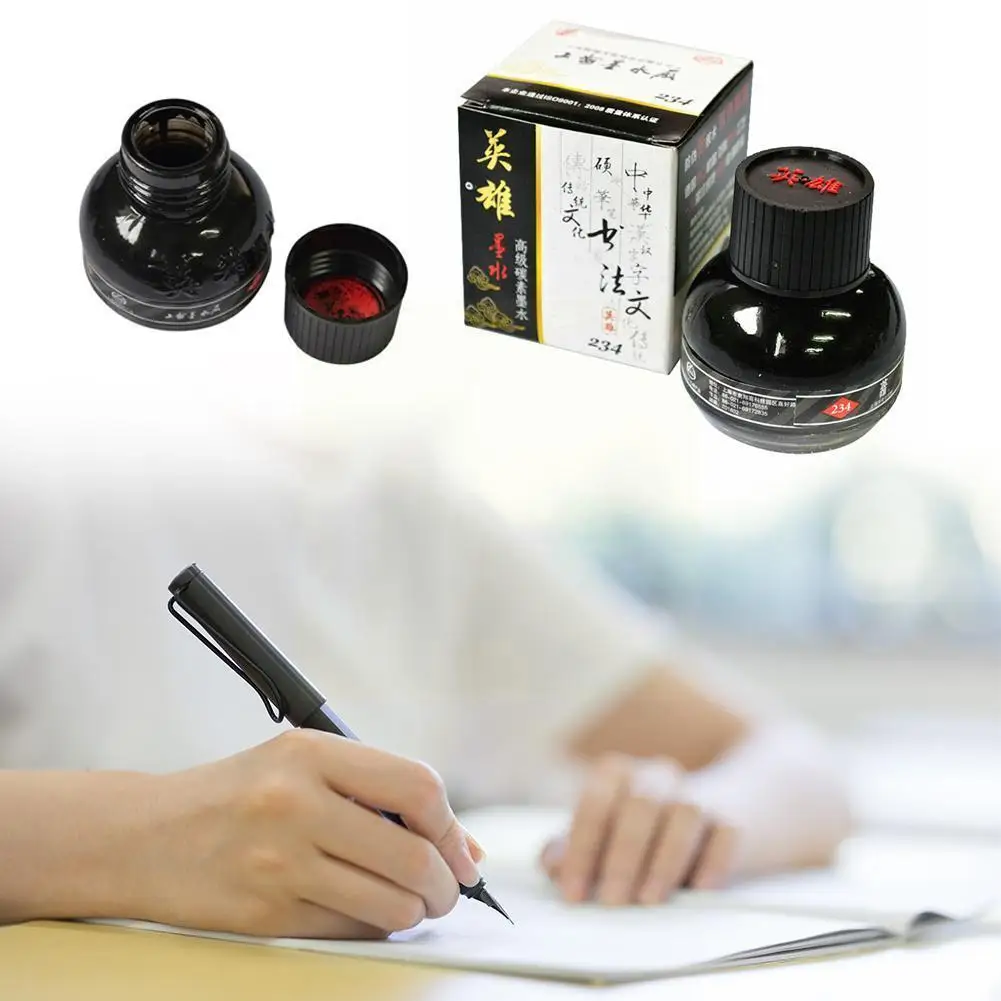 

60ml Smooth Writing Fountain Pen Ink Glass Bottle Student School Office Stationery Supplies P1z8