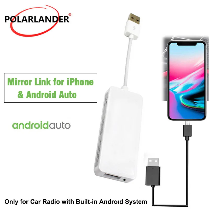 

Smart Car Link Car Navigation Carplay Module Android USB Carplay Adapter White
