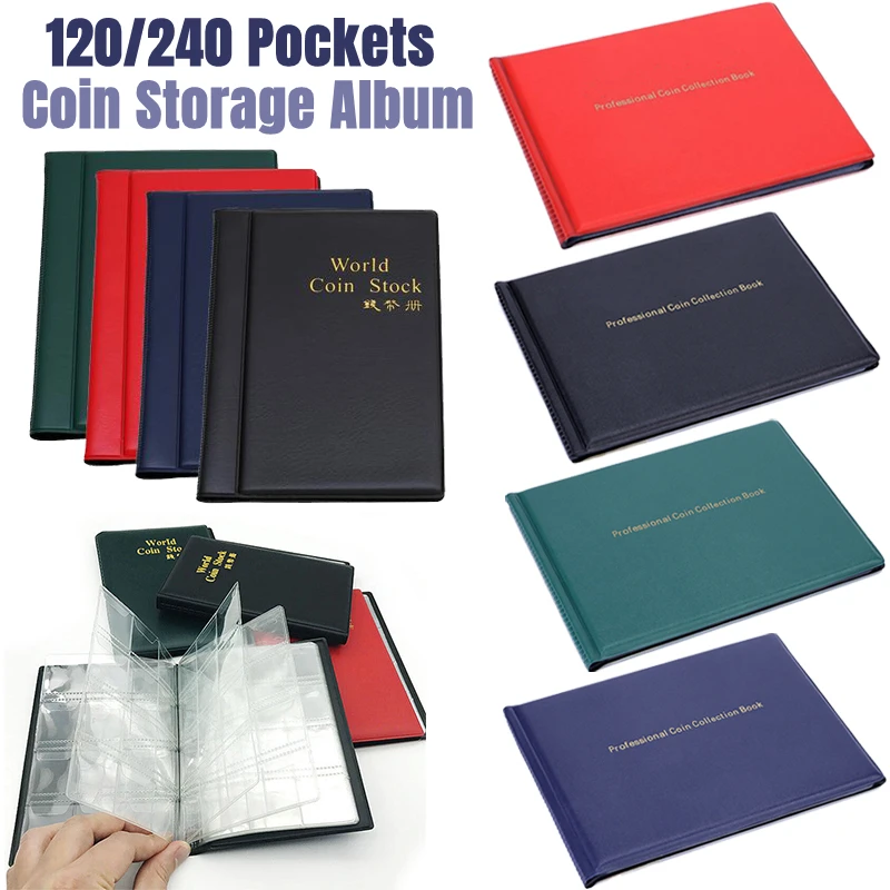 

120/240 Pockets Album For Coins Collection Book Home Decoration Photo Album Coin Album Holders Collection Book Scrapbook