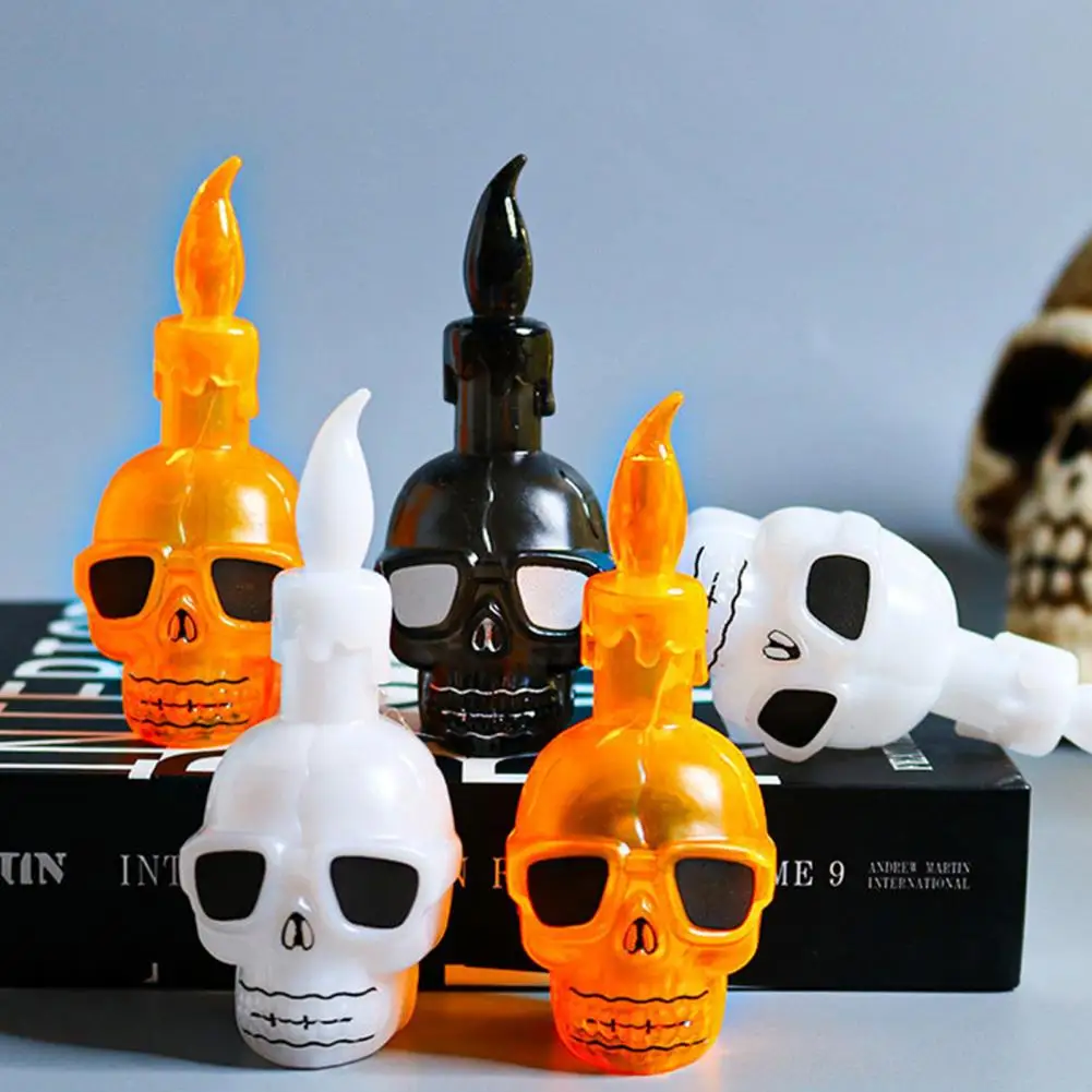 

Led Skull Lamp Realistic Flameless Halloween Skull Lamp Battery-operated Skeleton Head Candle Decoration for Spooky Party Bar
