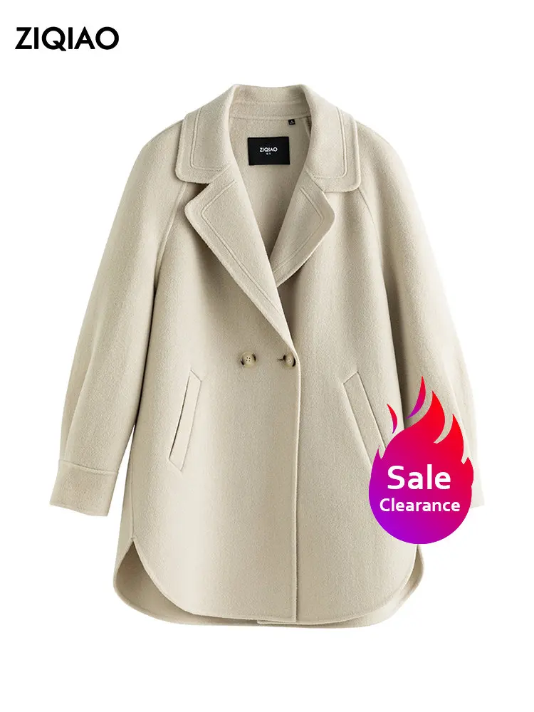 

Ziqiao【распродажа 】уютный ветрозащитный костюм из чистой шерсти женский пиджак Новинка Зима 2022 высококачественные офисные женские шерстяные пальто с рукавами-фонариками