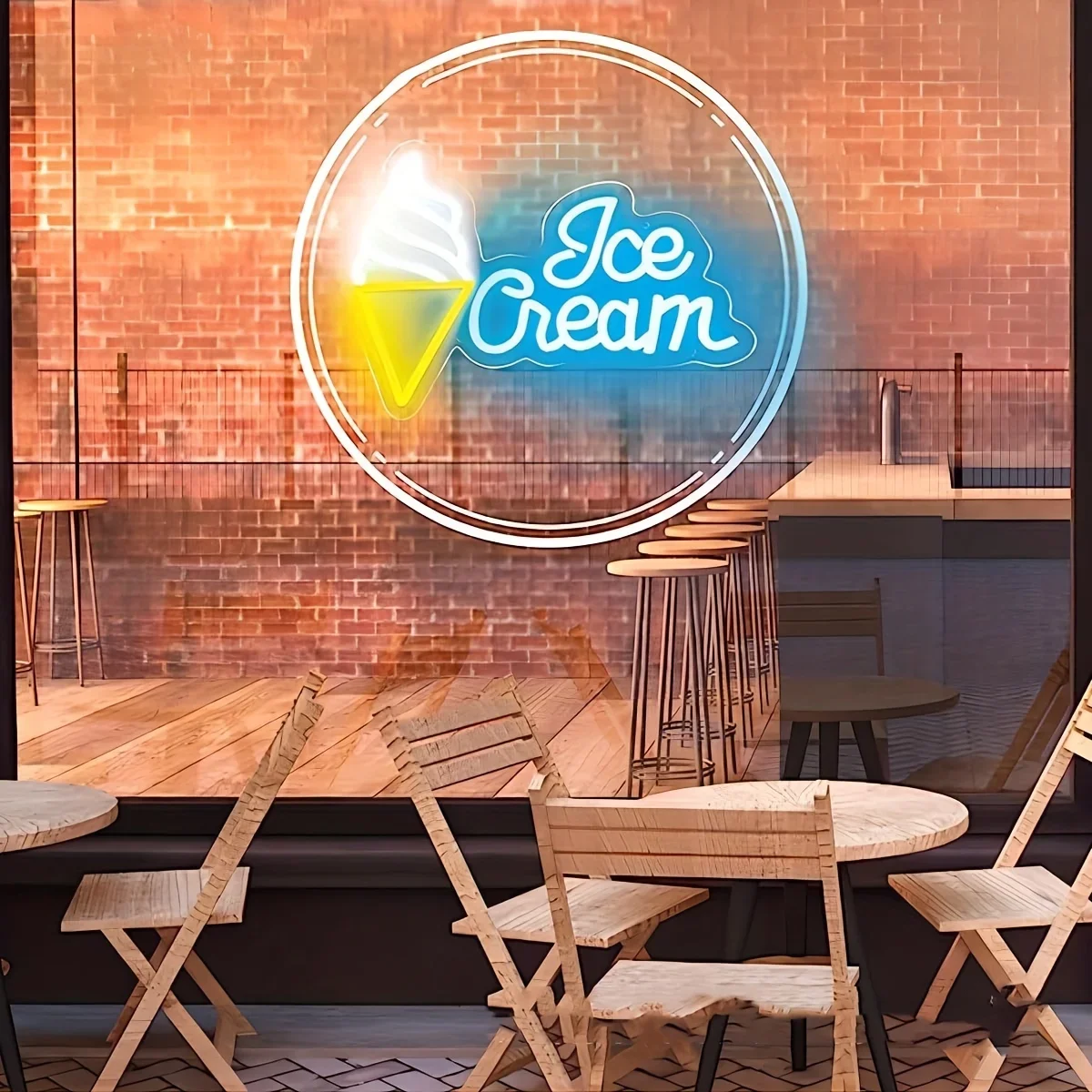 Неоновая вывеска для мороженого настенная лампа с молочным молоком детской