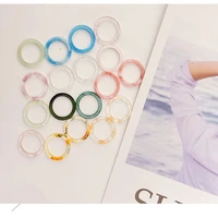 new ins personality fashion vintage simple aesthetic chic transparent acetate colorful acrylic thick round rings woman jewelry