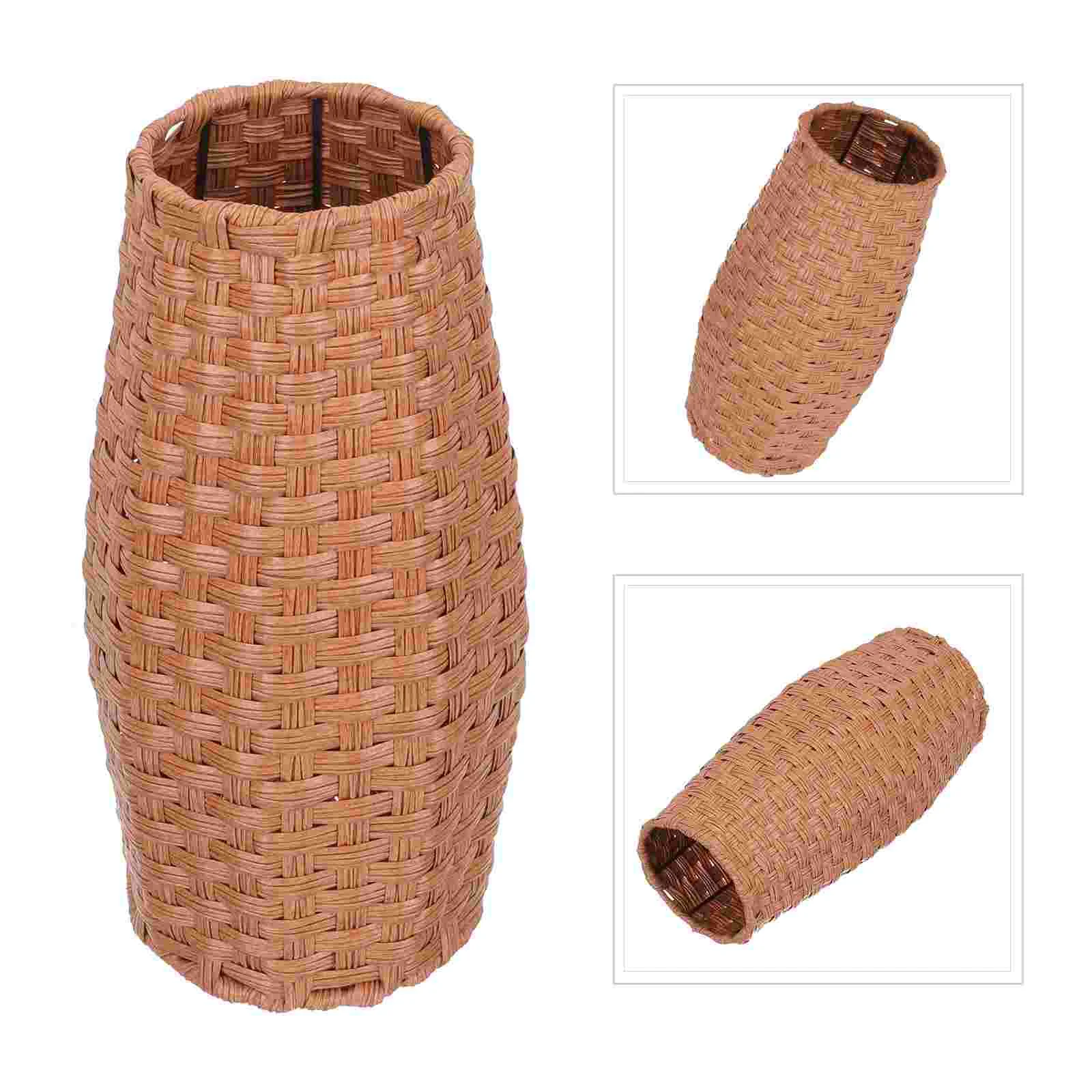 

Vase Flower Woven Basket Wicker Holder Bins Storage Fabric Rattan Seagrass Decorative Country Tall Farmhouse Pot Vases Decor