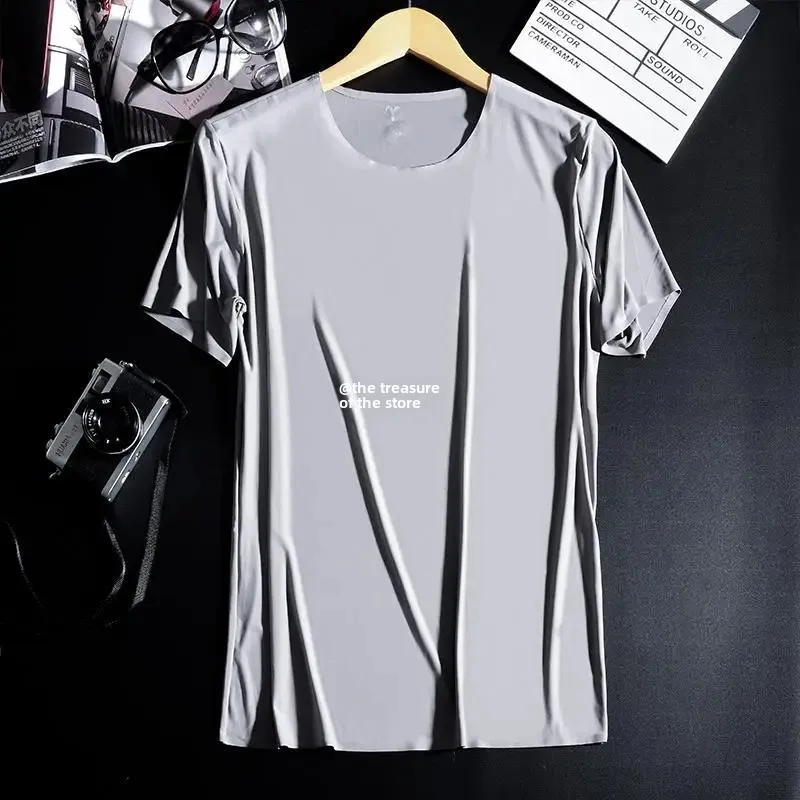 Японская летняя быстросохнущая Мужская крутая бесшовная футболка с коротким