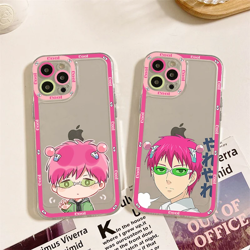 

Japanese anime the disastrous life of saiki k Phone Case for iPhone 11 12 13 Mini Pro Max 14 Pro Max Case shell