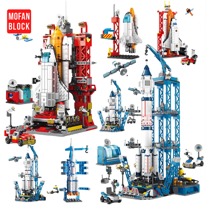 Mofan Blocks Городской Пейзаж Аэonautical Rocket Launch Center Строительный Набор - Архитектурные