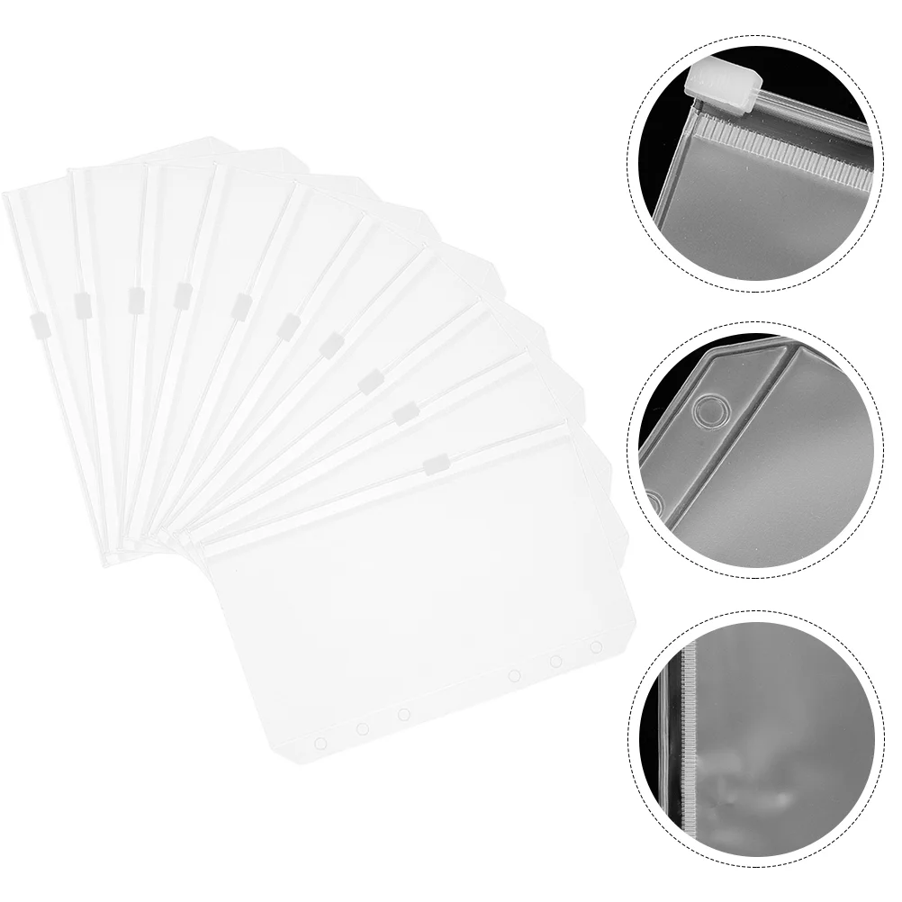 

Binder Bags Protectors Clear Document A6 Sheet Folders File Sleeves Envelopespage Zipper Budgeting Paper Foldercash Transparent