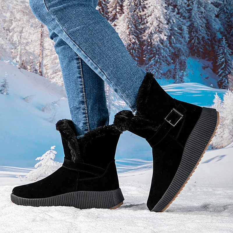 Женские модные зимние ботинки плюс бархатные женские удобные амортизирующие