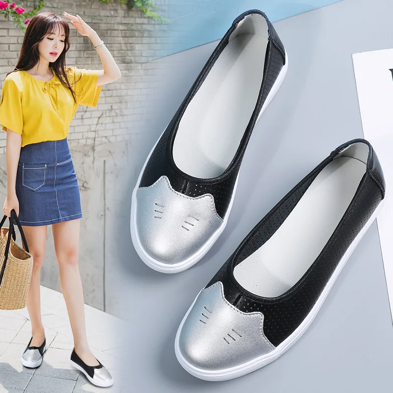 

Women Shoes Breathable Genuine Leather Moccasins Casual Shoes Woman Sneakers Slip-On Loafers Walking Flats Woman Shoes Zapatilla