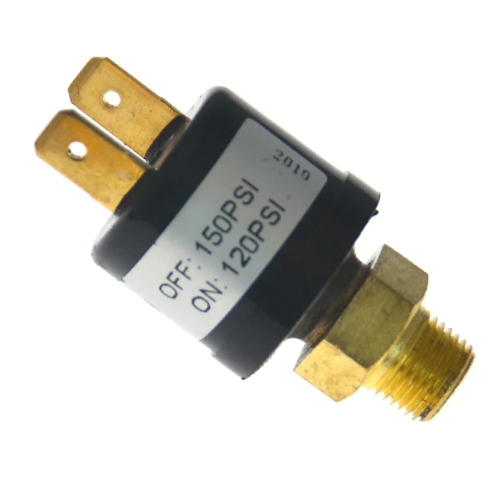 

Horn Compressor Tank Air Pressure Control Switch 120 PSI on 150 PSI Off 12V Car Air Suspension Compressors Parts