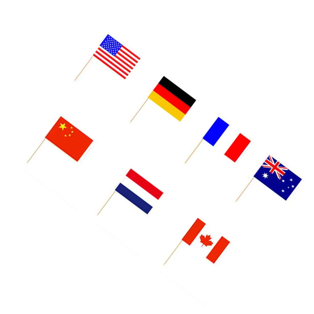 

50 Pcs National Flag Cake Decorations Party Toothpick Toothpicks Decorate Topper