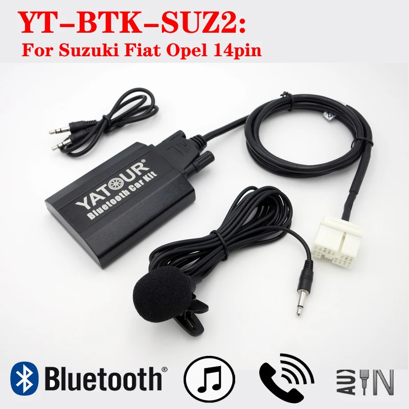 Фото Hi fi Yatour BTK Qualcomm Bluetooth музыкальный приемник с микрофоном телефонный звонок громкой связи для Suzuki Aerio Ignis Jimny Swift SX4 №1