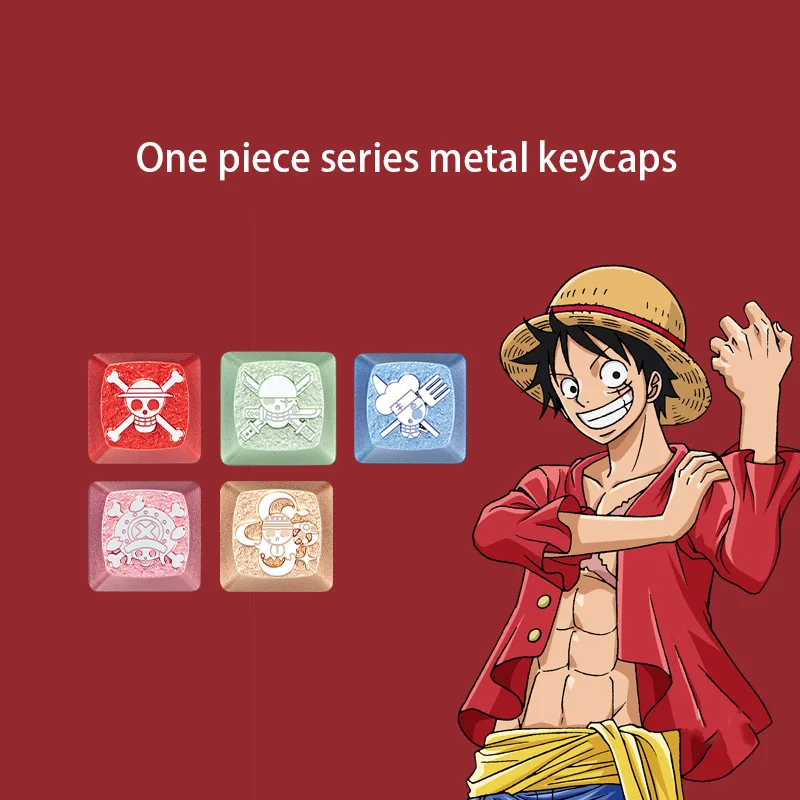 

Kawaii One Piece Monkey D Luffy Tony Tony Chopper Roronoa Zoro Cartoon Mechanical Keyboard Metal Keycap Delicate Digital Around