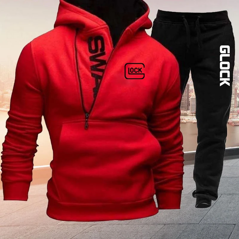 Мужской спортивный костюм из 2 предметов толстовка с капюшоном и спортивные