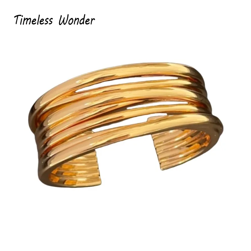 Браслеты-манжеты женские из латуни с геометрическим рисунком