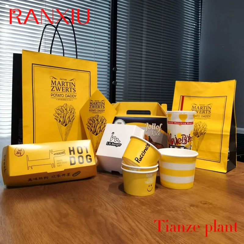 

Custom Custom Fast Food Packaging Box Disposable, Burger Box Packaging Food Container Box, Takeway Food Box Eco Friendly Hamburg