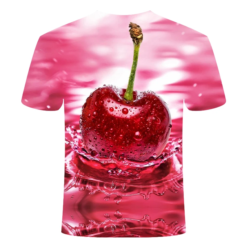 

2022 New Men's and Women's T-Shirts Cherry 3D Apple/Tree Printed T-Shirts Summer Short Sleeve T-Shirts