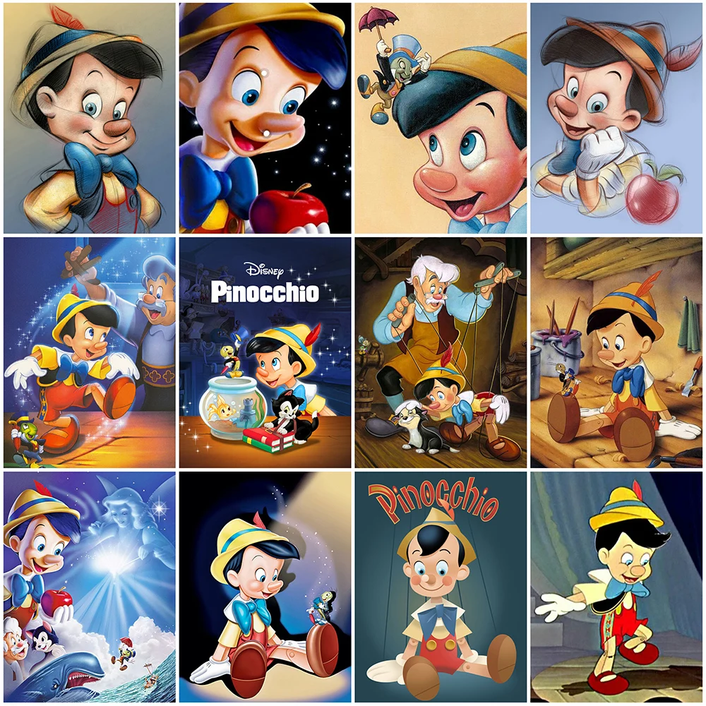 

Disney Diamond Embroidery Boy Portrait Painting Pinocchio Full Square Round Mosaic Cartoon Cross Stitch Kits Handmade Gift