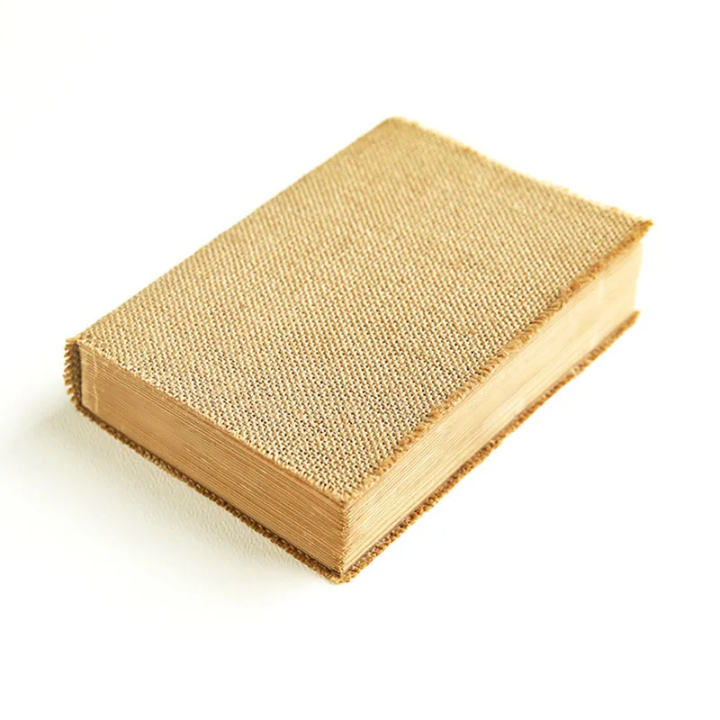 Vintage Kraft Blank Notebook Handmade Deckle Edge Paper Notepad Burlap Cover Sketchbook DIY Journal Planner Scrapbook Stationery |