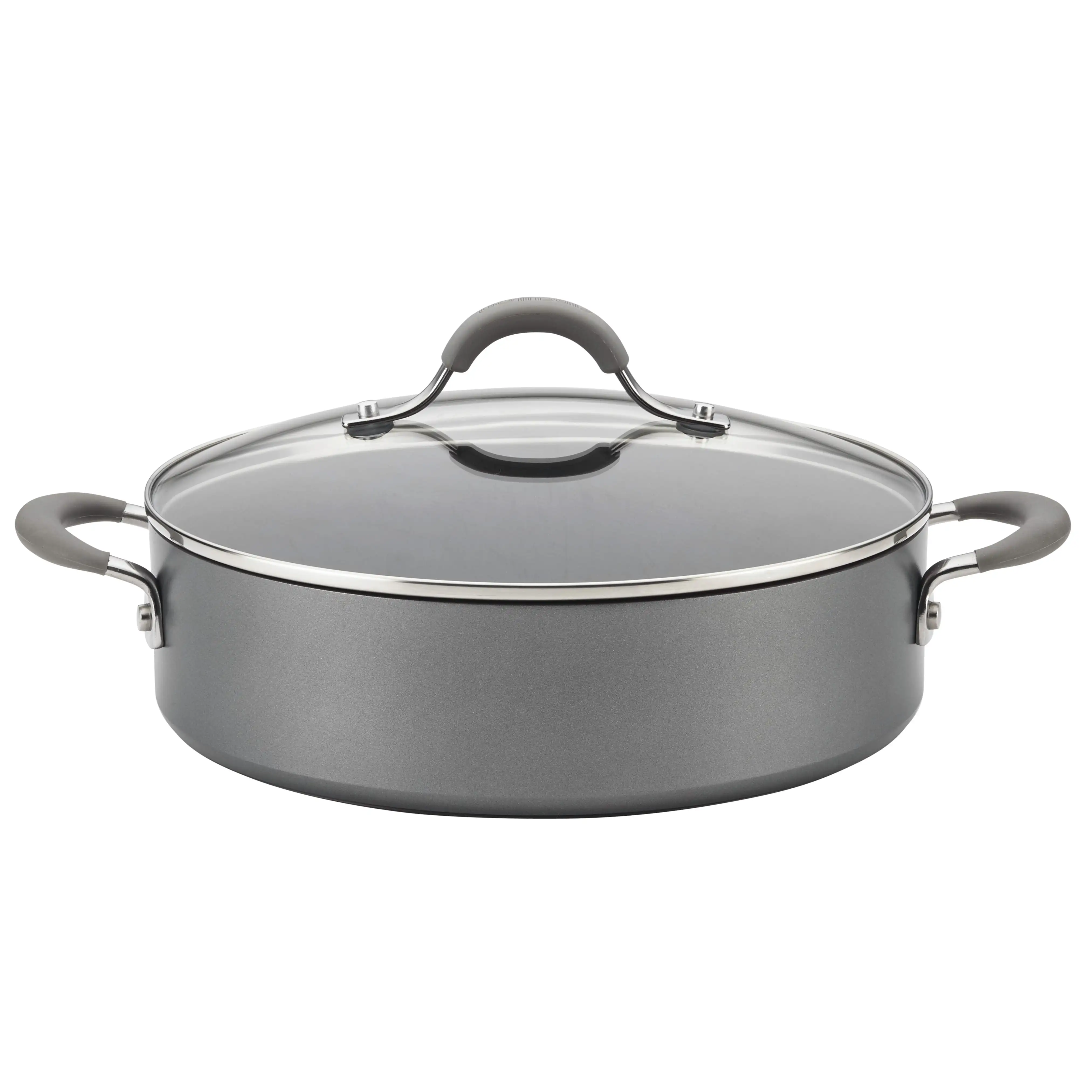 

Circulon Elementum Hard-Anodized Nonstick Covered Sauteuse, 4-Quart, Oyster Gray