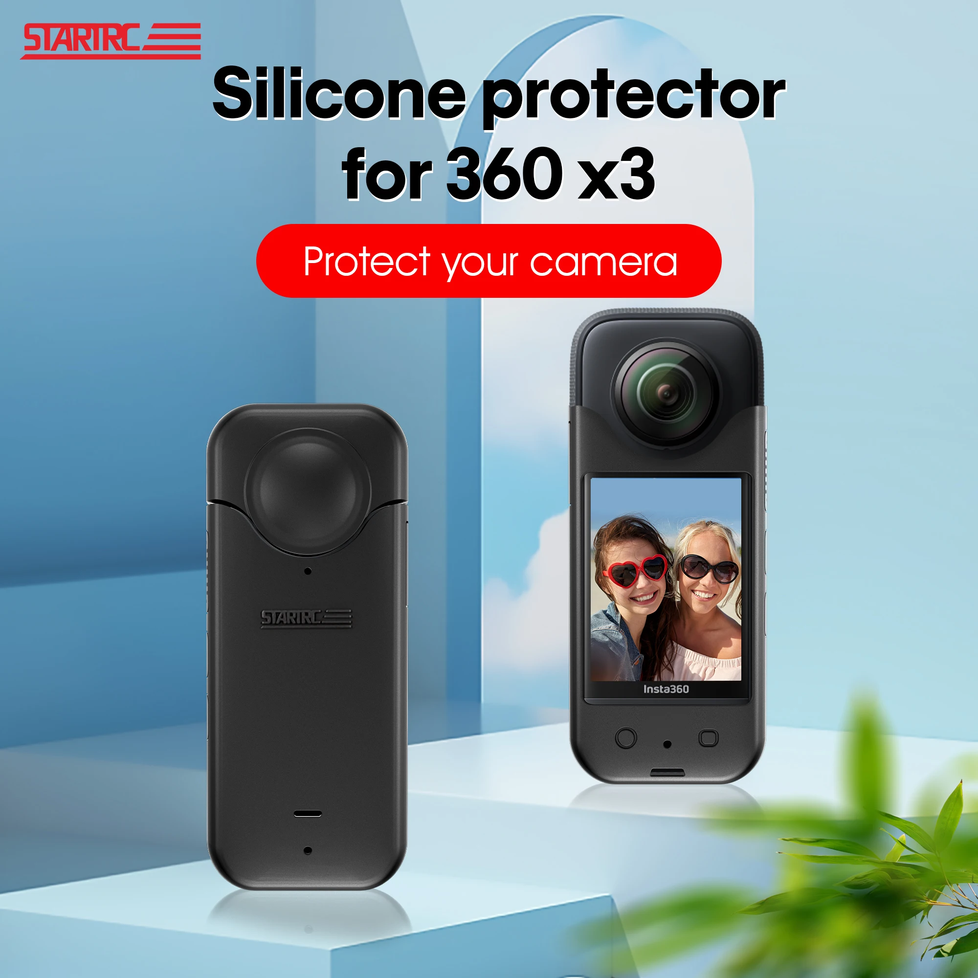 

Panoramic Camera Case for DJI Insta360 X3 Body Full Wrap Black Silicone Cover for Insta360 X3 Protection Accessories