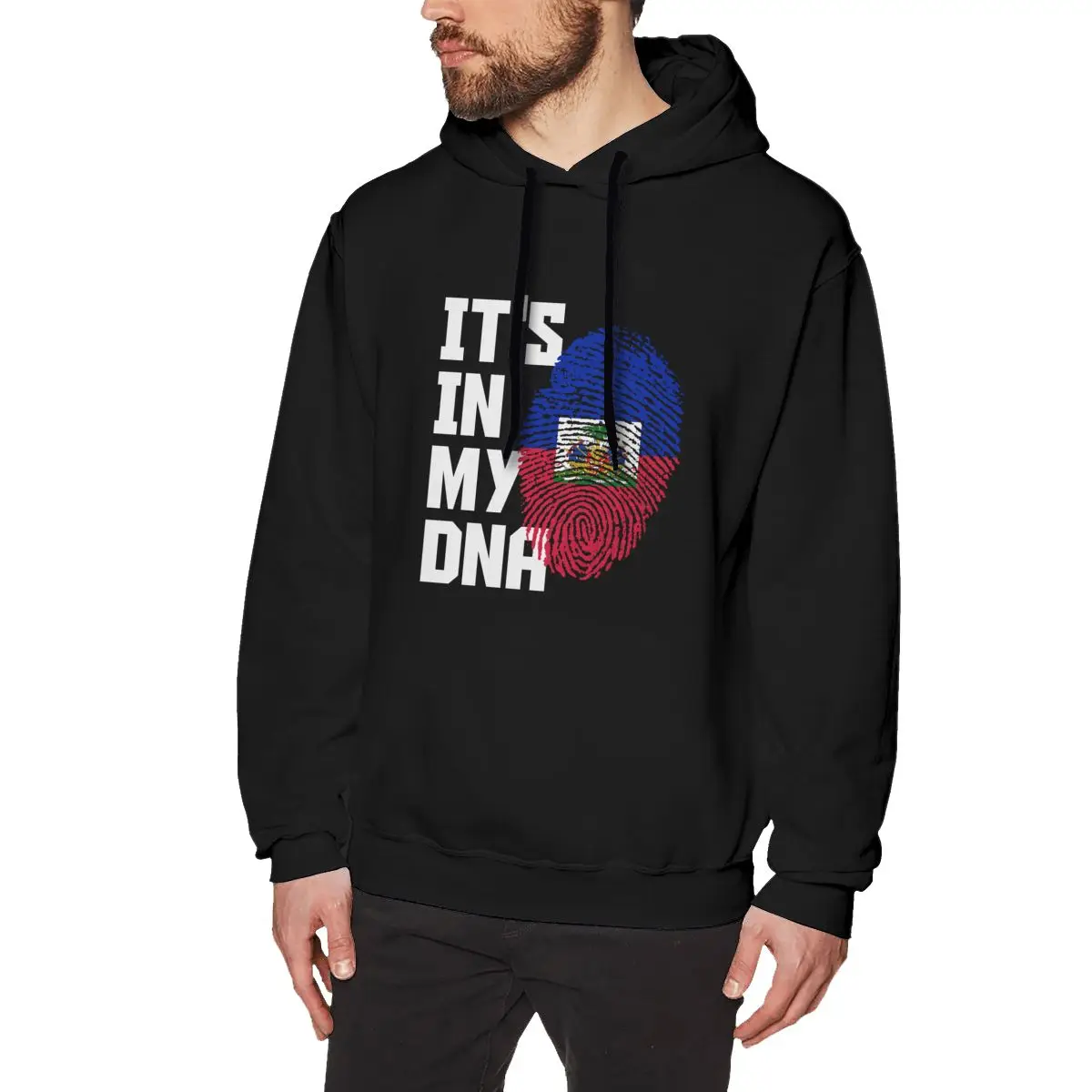 

It's In My DNA HAITI Country Fingerprint Hoodies Men Women Sweatshirt Hip Hop Streetwear Tracksuit