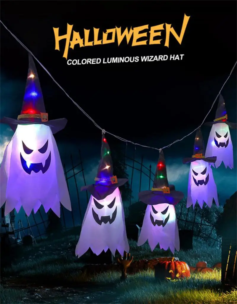 Женское украшение для Хэллоуина светящийся фонарь украшения шляпы