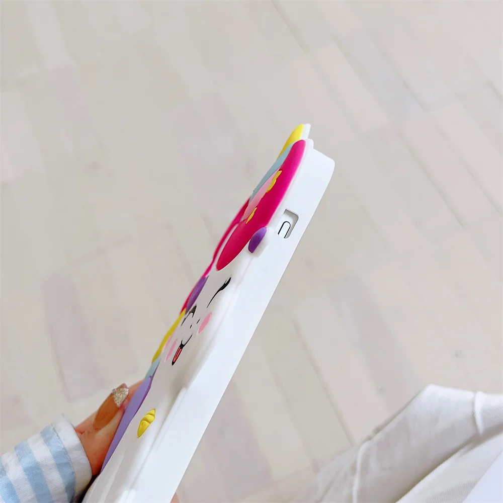 Cute 3D Cartoon Rainbow Unicorn Horse Case For iPhone 12 13 14 15 Pro Max Soft Silicone Anti Fall Cover Phone Cases